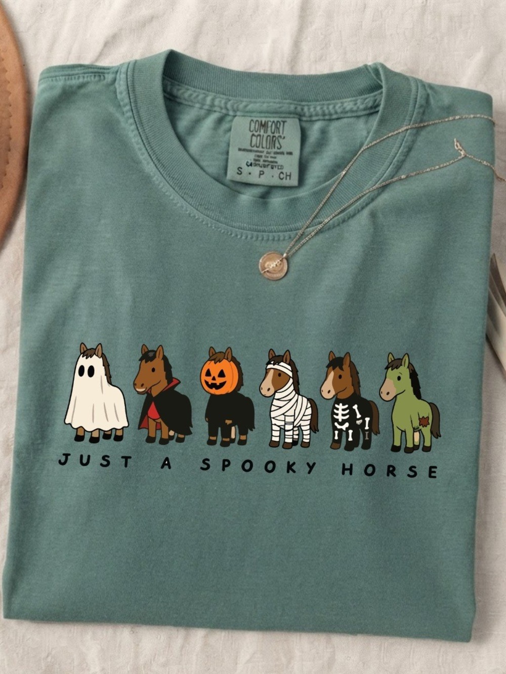 Spooky Horse Halloween Costume Graphic Comfort Color T-Shirt